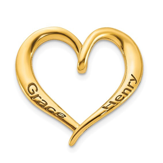 Personalized Polished Heart Pendant